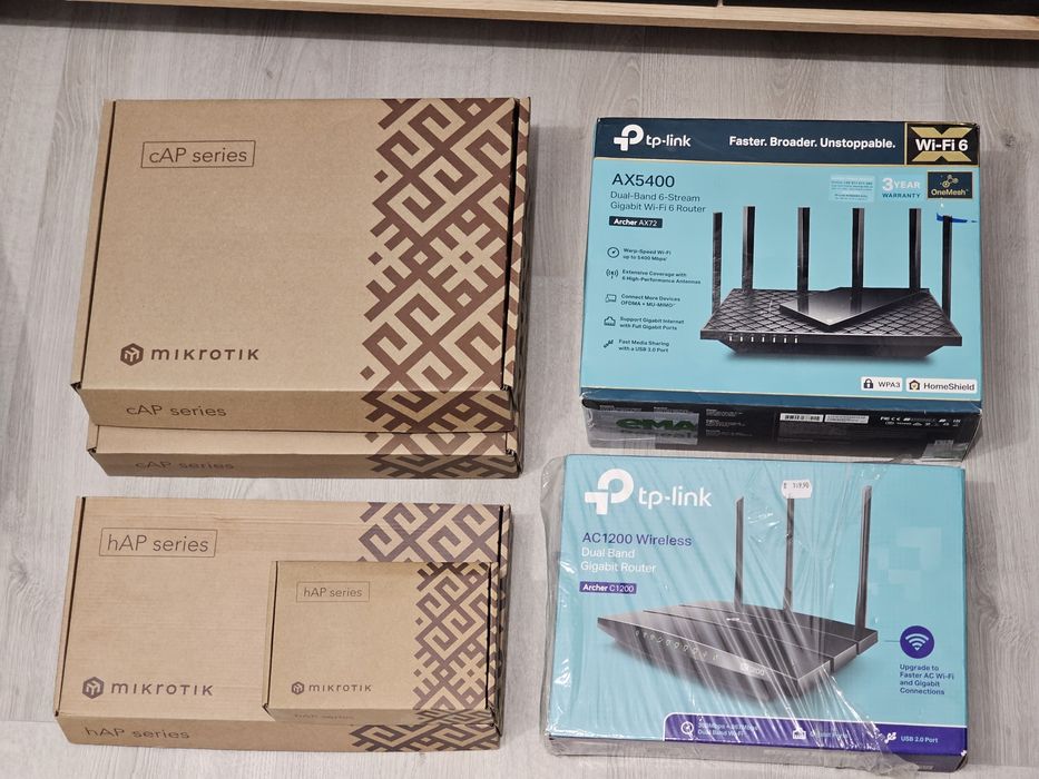 Mikrotik и Tp-Link Рутери и Точки за Достъп AX