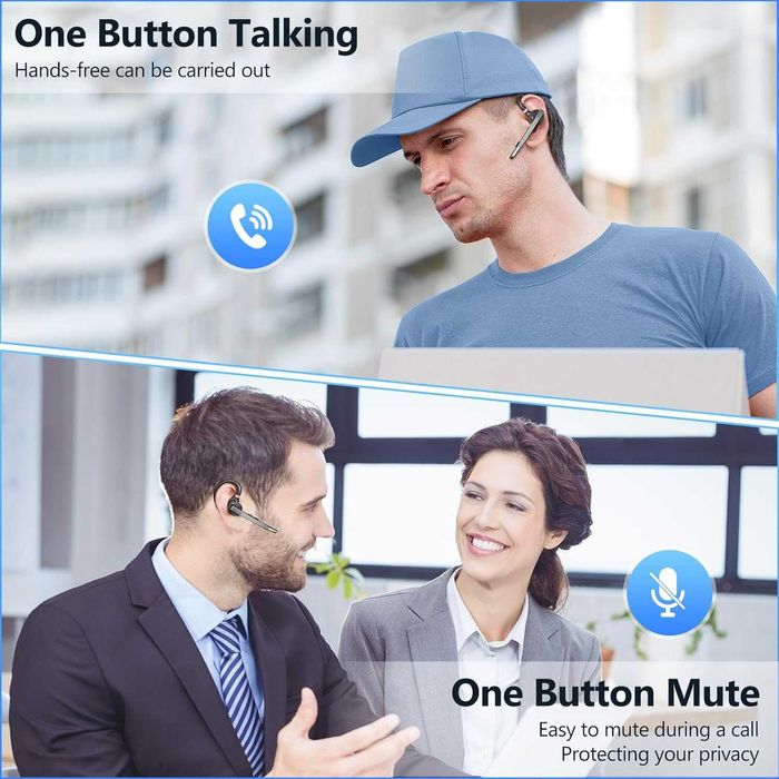 Бизнес Bluetooth Слушалка New Bee M50 – Bluetooth 5.2, Dual Mic