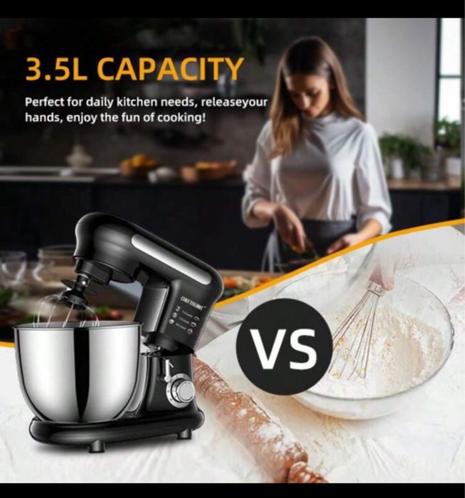 Mixer cu bol de oțel cu cap rabatabil