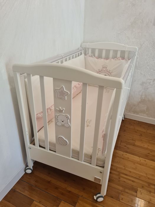 Бебешка Кошара Italbaby Baby RE - цвят бял - Пълен Комплект