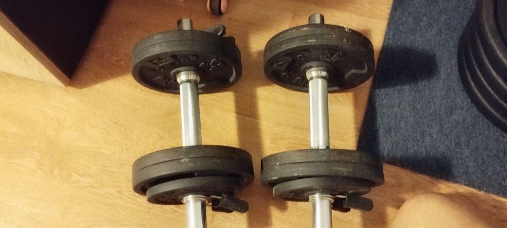 Set discuri haltere Domyos Decathlon 20 kg (4x10 kg.8x2 kg + 4x1 kg)– fontă