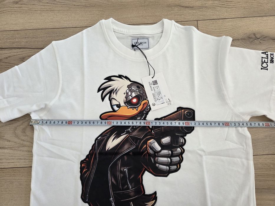 Tricou alb Iceladon cu Donald Duck terminator