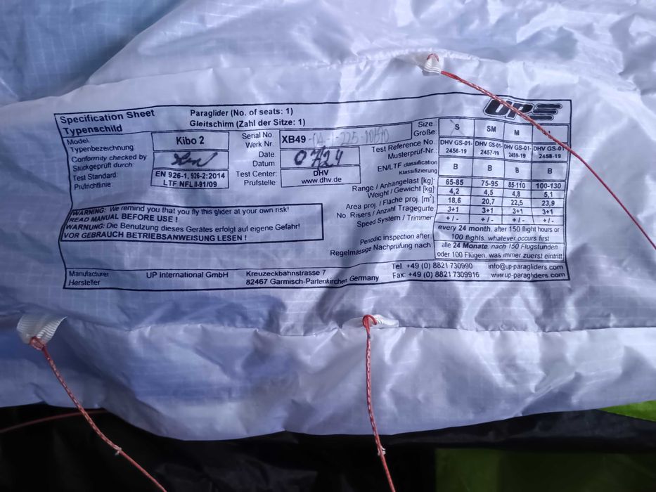 Парапланер Up KIBO 2