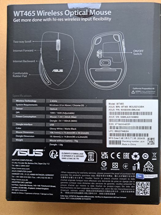 Mouse ASUS WT465 Wireless