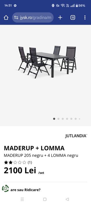 Set Masa de terasa + 4 scaune