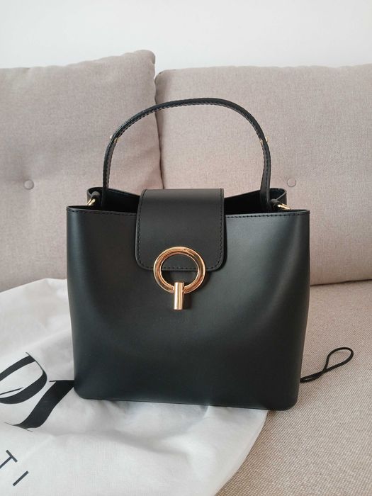 Geantă  din piele naturală  Diamanti Amelie neagră