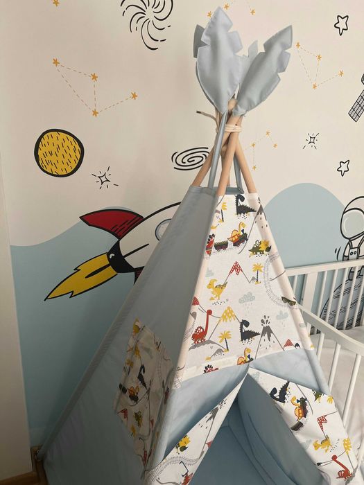 Детска индианска палатка (типи) с динозаври