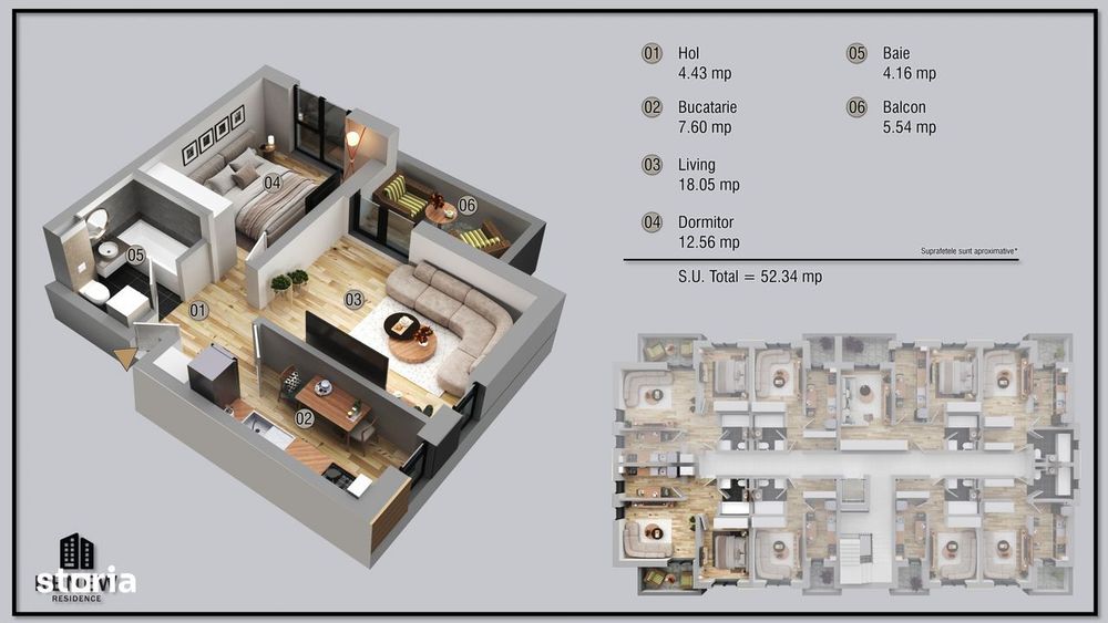 Ap. 2 camere decomandat - finisaje premium / incalzire pardoseala