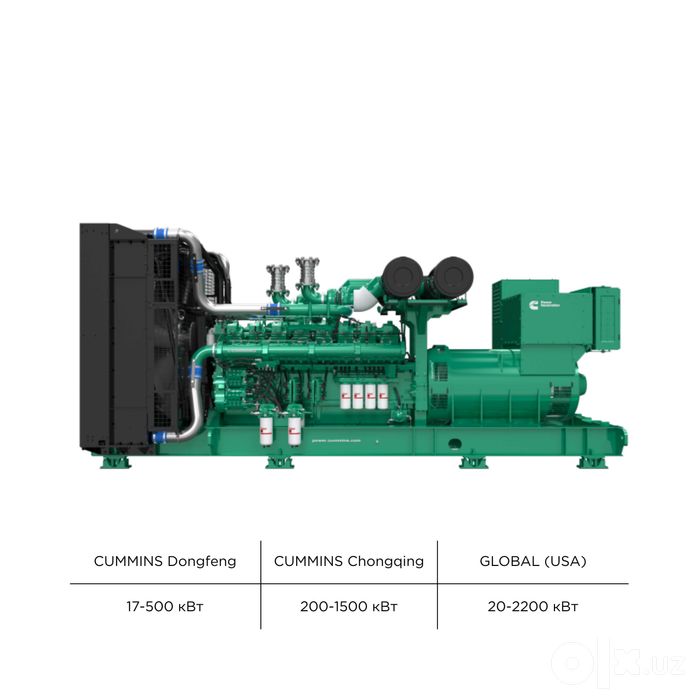 Dizel generatorlari — Cummins, MTU, Volvo, Weichai, Weifang, YUCHAI