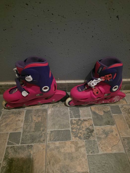 Role copii roz/mov, reglabile, masura 32-34