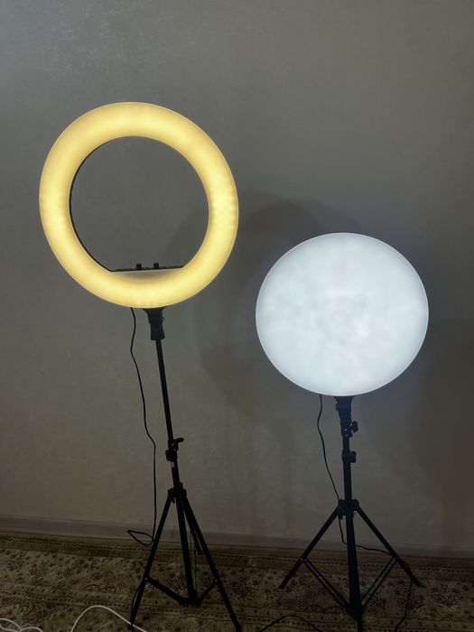 Кольцевая и плоская лампы