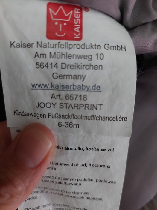 Термо чувал за детска количка Kaiser Jooy Light Grey Starprint