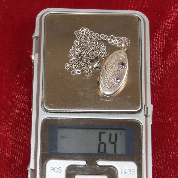 Lantisor cu pandantiv, loc pt. poza, ARGINT 6,4 g, unicat, DEOSEBIT