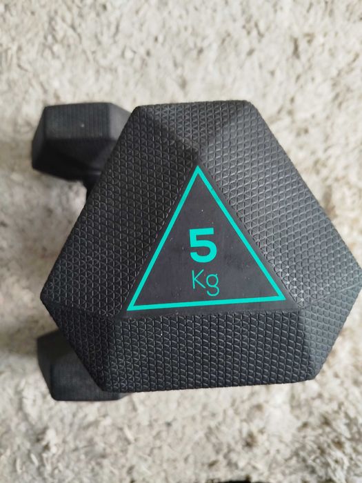 Тежести за силови тренировки, 5 кг всеки, 3 бр. много добро състояние