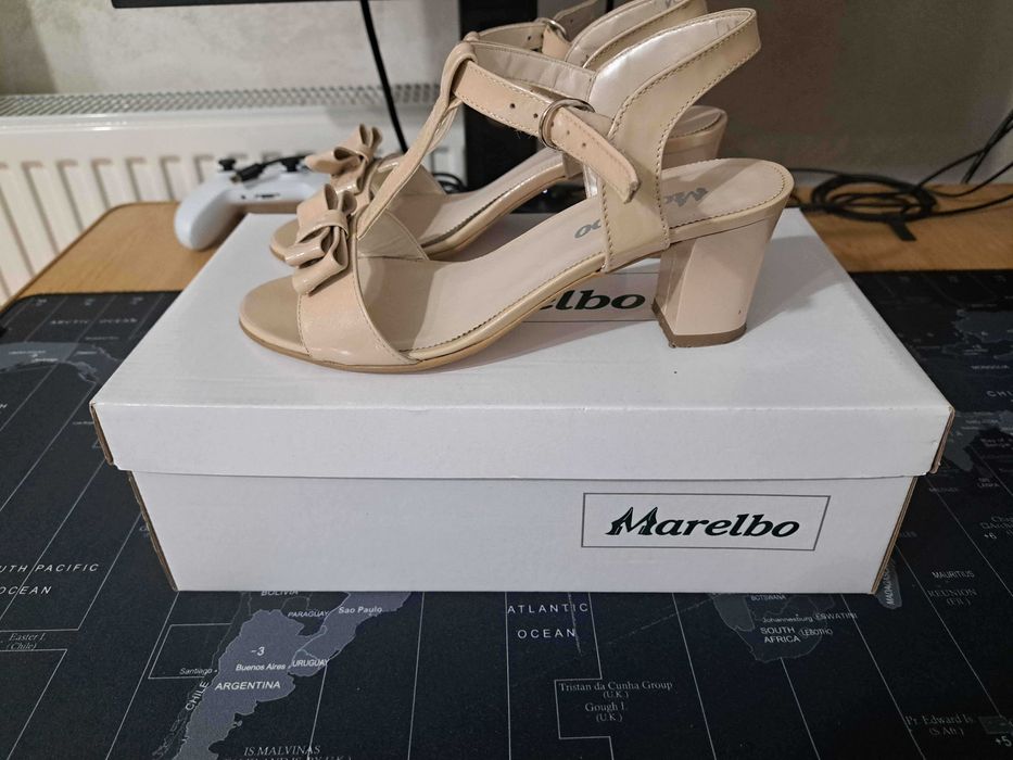 Pantofi cu toc 1257 lac ivoriu