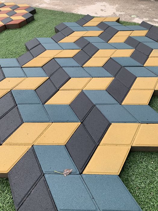 Брусчатка 3D ромб, кирпичик, квадрат