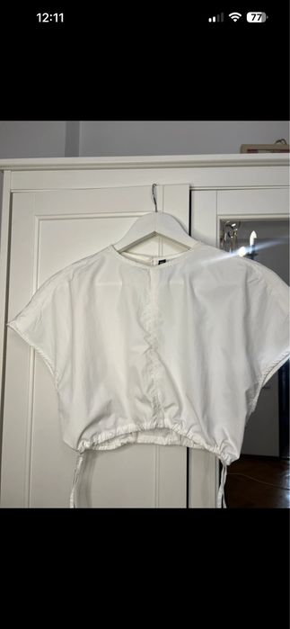 Set H&M fustă albă de vară maxi și top S