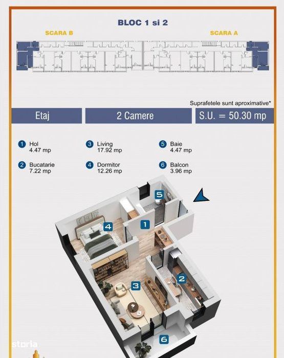 Apartament 2 camere, 54 mp decomandat , conf 1, bloc nou Ilie Petre, C