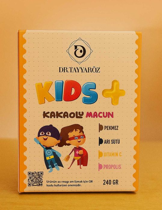 Детска какаова паста 240г Dr Tayyaroz Kids Plus с прополис и витамини