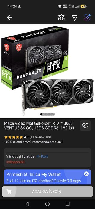 Placa video rtx 3060 12 GB