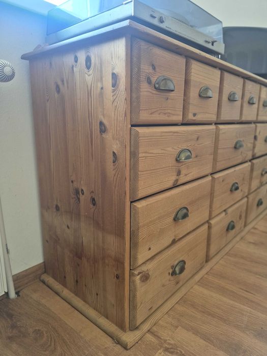 Vand comoda tip apoteca lemn masiv 15 sertare transport inclus