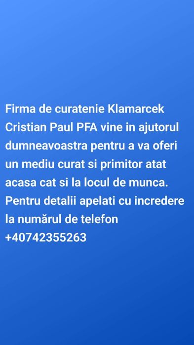 Oferim servicii de curățenie întreținere/generala
