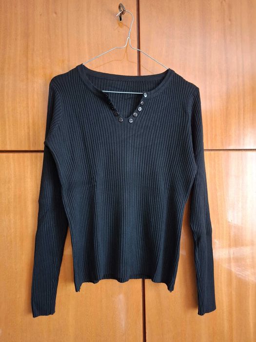 Дамски нов черен пуловер