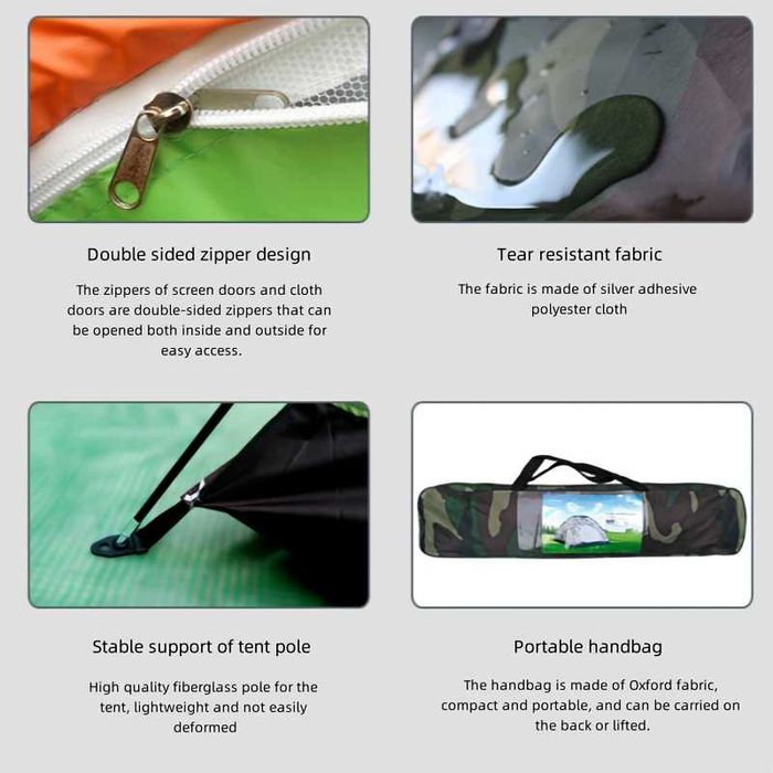 Нова 4 местна палатка камуфлажна палатка за къмпинг за 4 човека