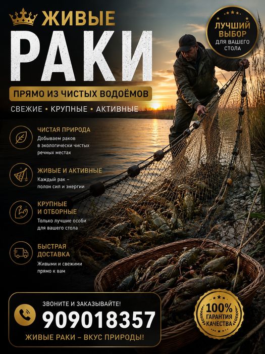 Раки свежие и отборные
