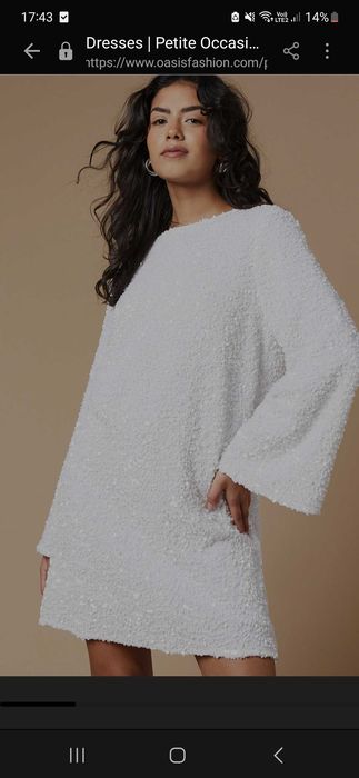 Бяла пайетена рокля Oasis