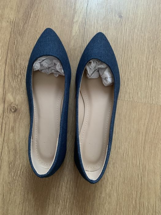 Дамски равни обувки ,,балеринки”- сини/ дънков цвят