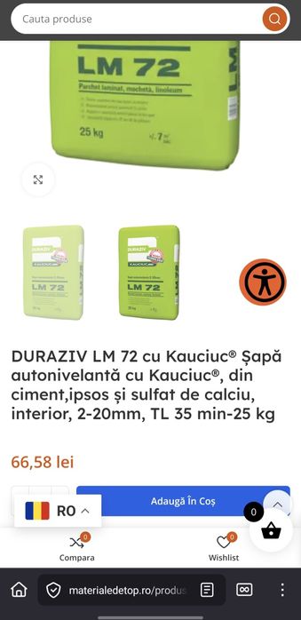 Vand 10 saci de  sapa autonivelanta LM 72 de la DURAZIV