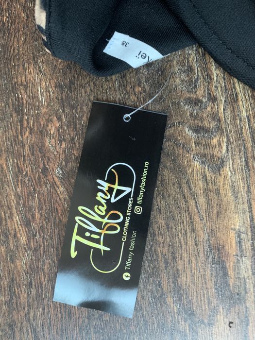 Rochie superba pe un umar cu imprimeu pantera noua cu eticheta