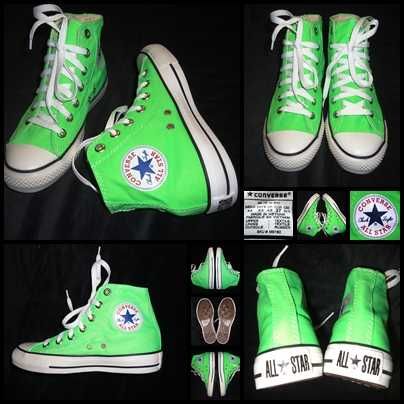 Bascheti verde neon ghete sport tenisi dama Converse