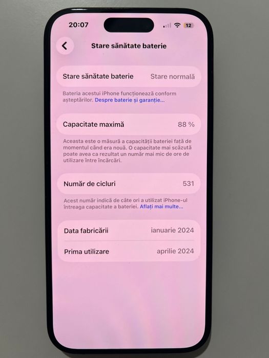 Iphone 15 pro  garantie fact bat 88