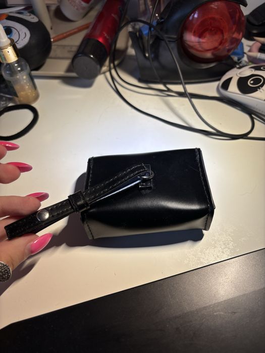 Mini portofel / husa MUGLER neagra cu bareta (Mugler mini pouch)
