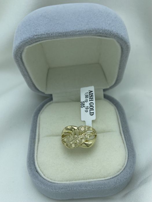 Золотое кольцо 585 проба, тилла узук 585 проба