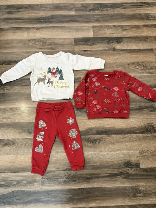 Bluzite si pantaloni Craciun fetita marime 86