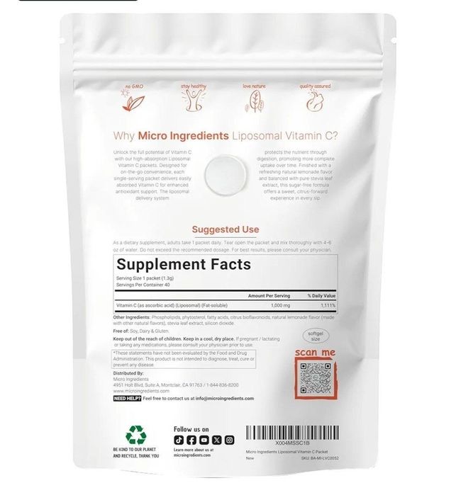 Liposomal vitamin c, витамин с 1000 мг, poroshok, липосомальный