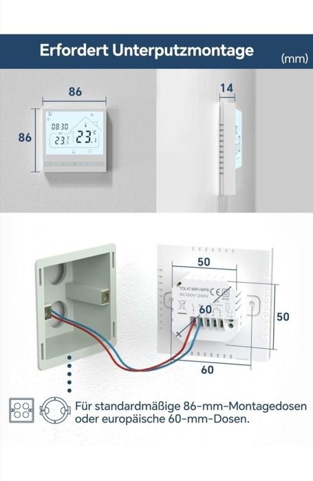 Termostat Beok wifi centrala/încălzire în pardoseala