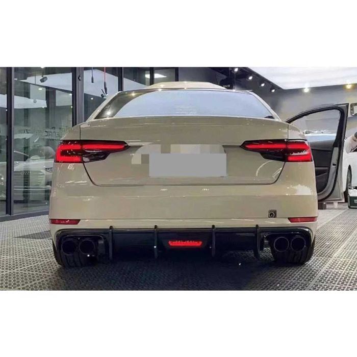 Difuzor cu LED Bara Spate SLINE AUDI A4/S4 B9, 2016-19, Evacuari Duble