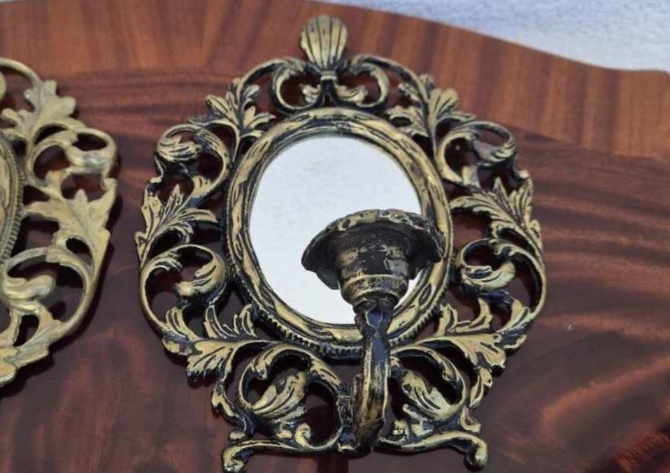 Двойка месингови аплици / свещници 19век, Франция