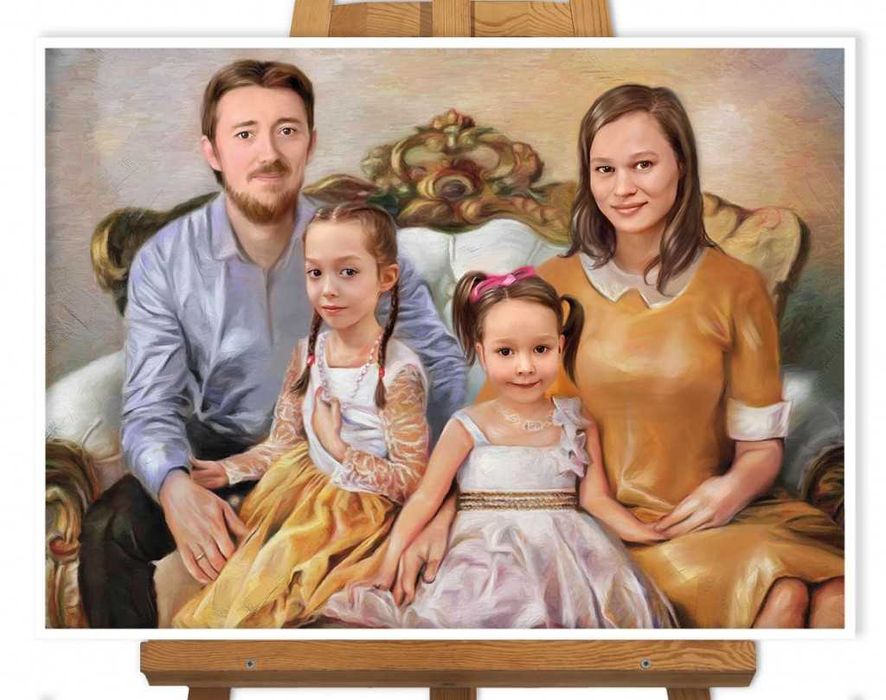 Cadoul perfect,portret pictat original dupa foto