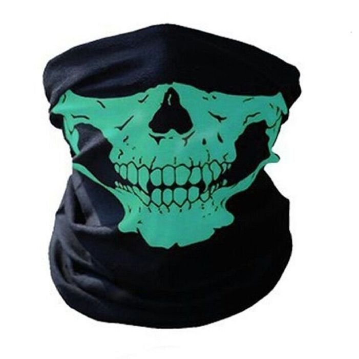 Маска за лице с шарка на череп БЯЛ/ЧЕРВЕН/СИН/ЗЕЛЕН