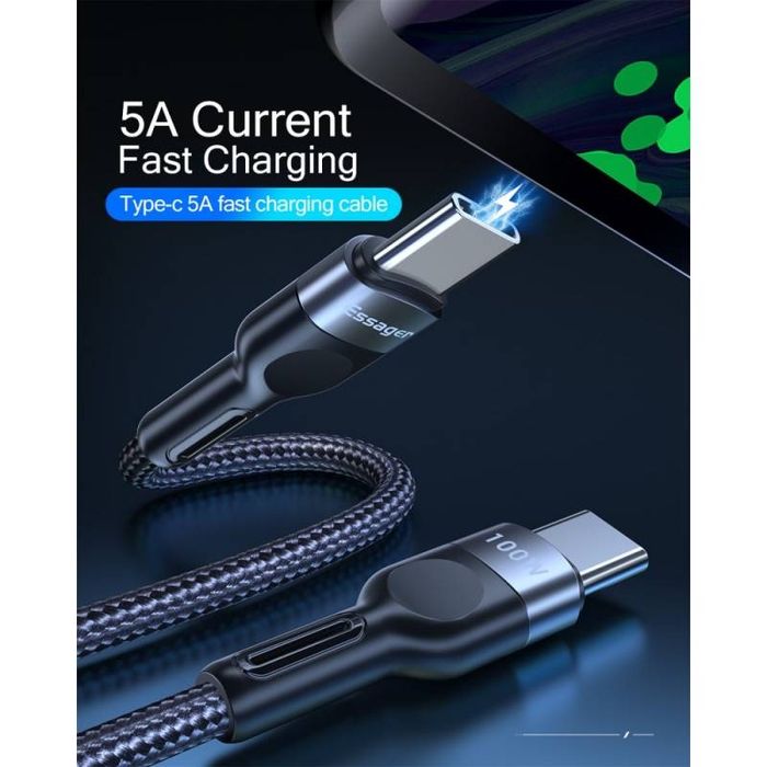 Кабел за зареждане Essager Type-C към Type-C кабел 100W