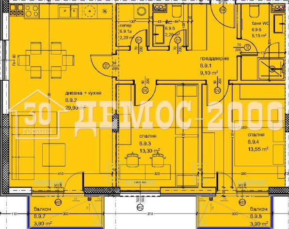 Продава се Тристаен апартамент в Варна, Кайсиева градина - 114 кв.м за 1292 €/кв.м - Снимка #2