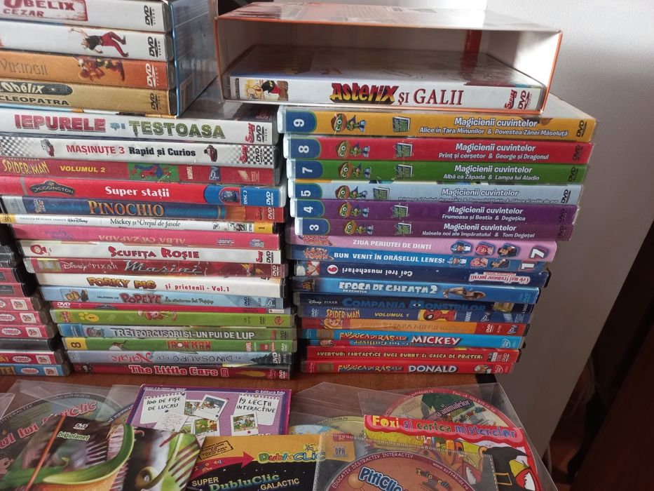 Mega-Pachet 87 DVD-uri și CD-uri Interactive Copii – Desene Animate, Povești și Jocuri Educative