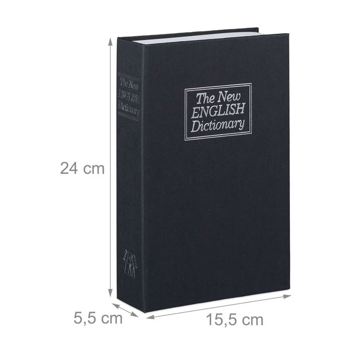 Seif ascuns in carte 24x15.5 cm incuietoare cu cheie cutie metalica