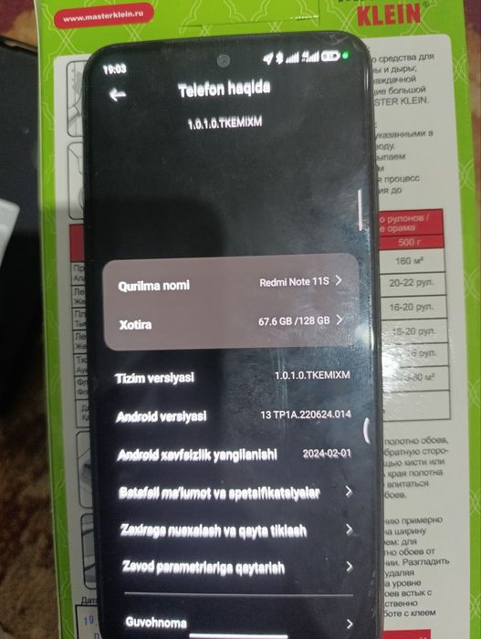 Redmi note 11 S karopkasi dokument bor zaryachig bor oʻzinikii