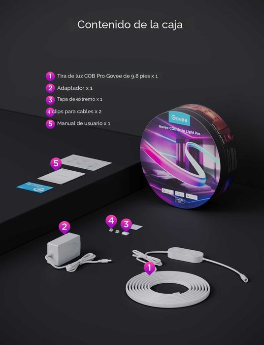 ЧИСТО НОВО Govee COB LED лента Pro, 3 метра LED светлини съвместими...